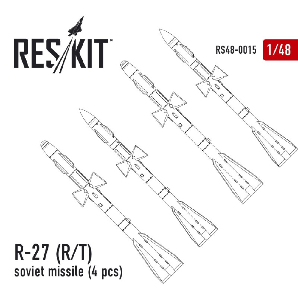 R-73 soviet missile (4 pcs) 1/48 ResKit RS48-0017