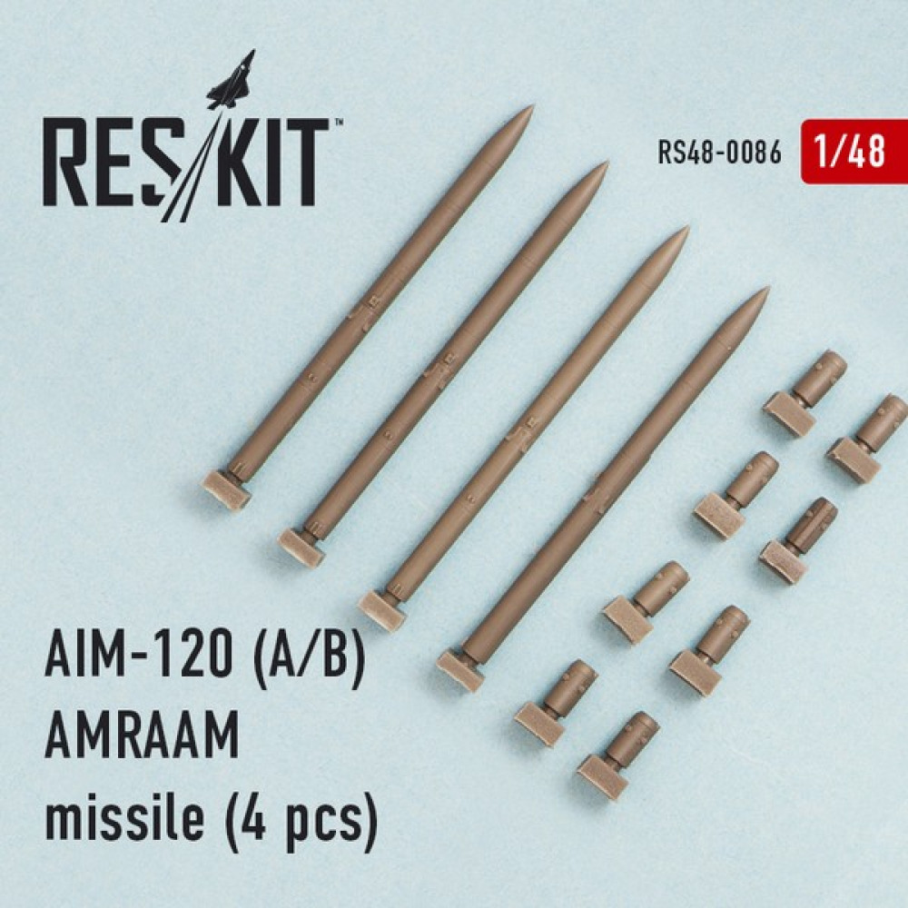 AIM-120 (A/B) AMRAAM missile (4 pcs) 1/48 ResKit RS48-0086