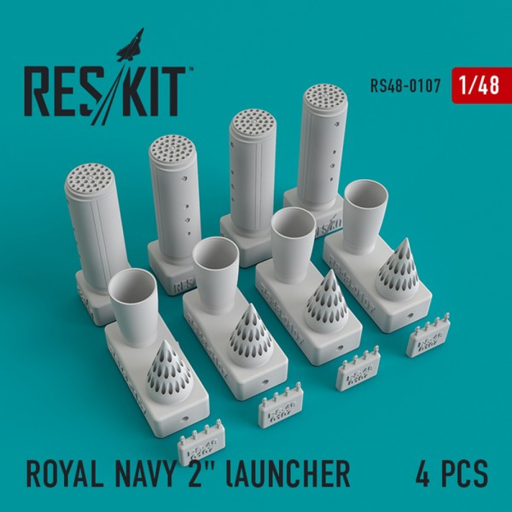 ROYAL NAVY 2" lAUNCHER  (4 pcs) 1/48 ResKit RS48-0107