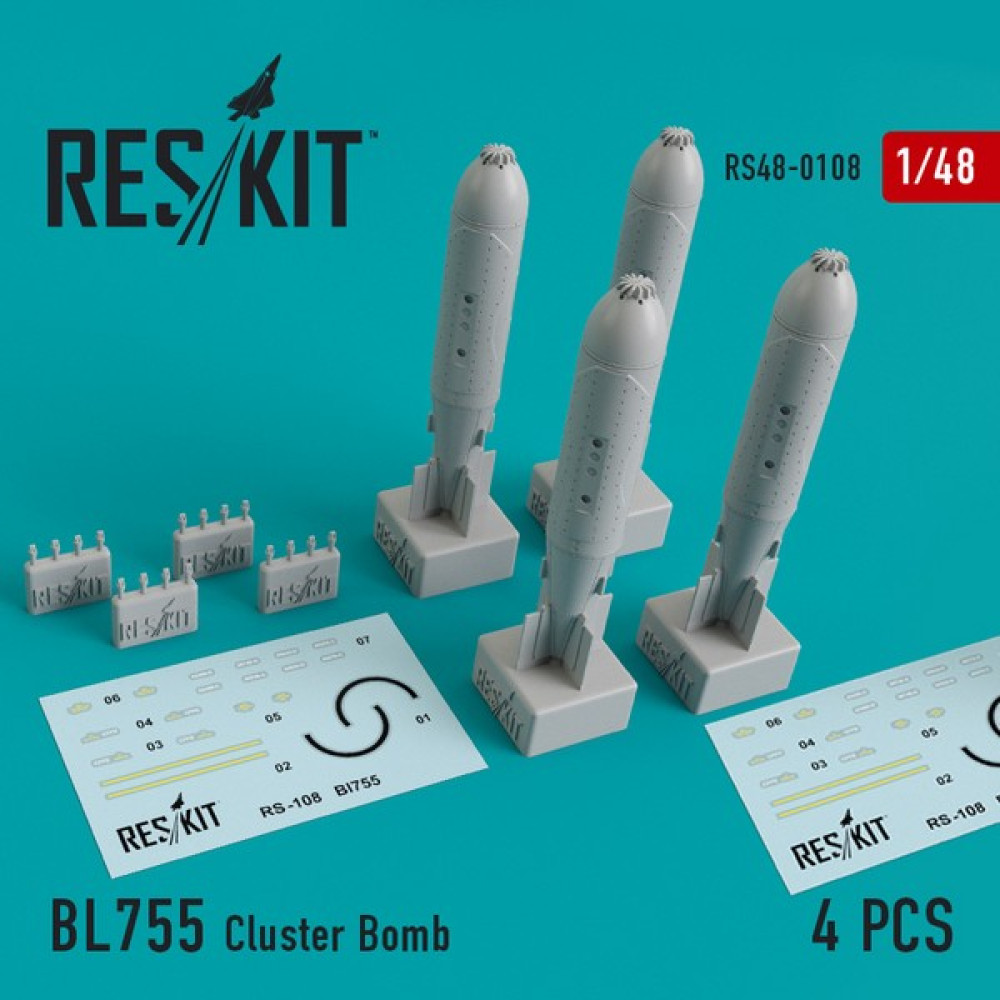 Кластерна бомба BL755 (4 шт)  1/48 ResKit RS48-0108
