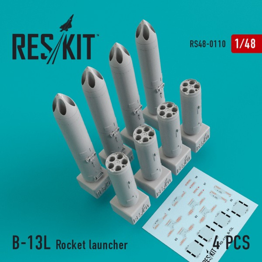 B-13L  Rocket launcher (4 pcs) 1/48 ResKit RS48-0110