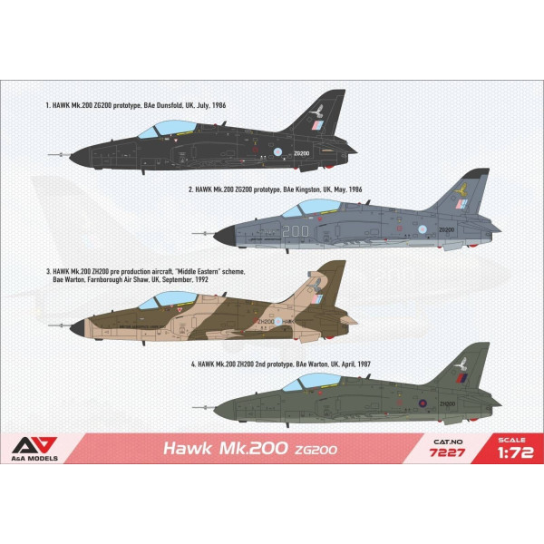 Hawk 200 ZG200 Light Multirole Fighter  1/72 A&A Models 7227