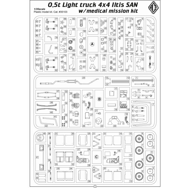 0,5t Light truck 4x4 Iltis SAN w/medical mission  1/35 ACE 35103