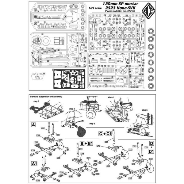 2S23 Nona SVK 120mm mortar/howitzer 1/72 ACE 72169