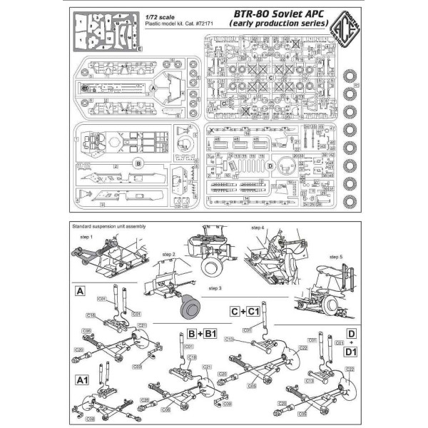 BTR-80 (early production) Soviet APC 1/72 ACE 72171