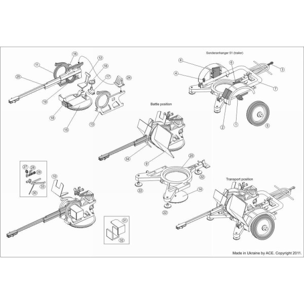 3cm Flak 103/38 Jaboshreck (with trailer) 1/72 ACE 72294