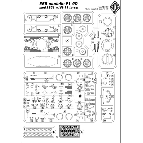 EBR F1 09 mod.1951 w/FL-11 turret wheeled tank 1/72 ACE 72459