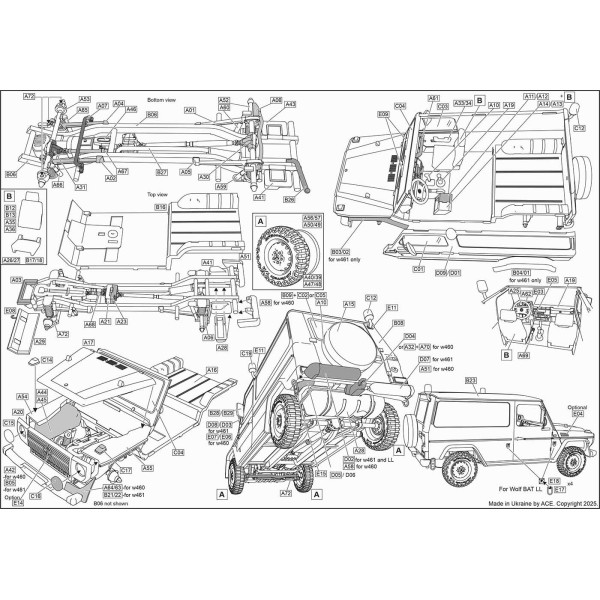LKW 0,5t gl Panel One - typ460/461 - Wolf BAT LL (фургон)  1/72 ACE 72473