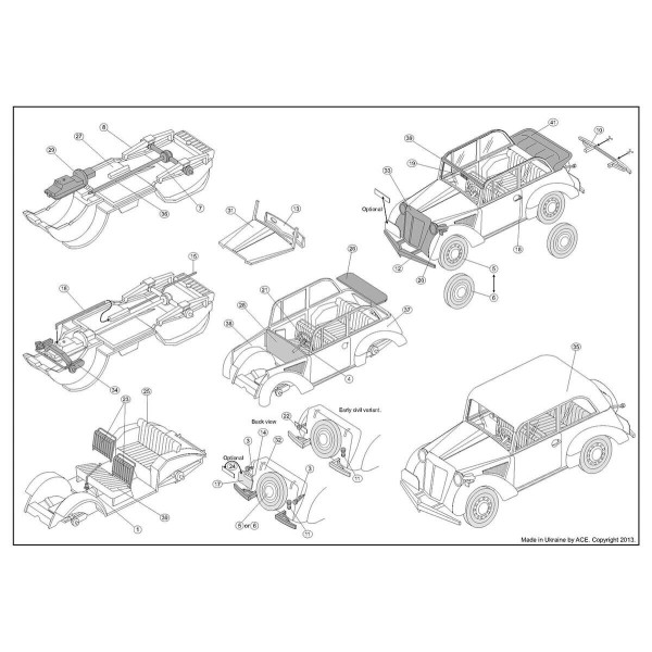 1937 Olympia Stabswagen (Staff Car) Sedan 1/72 ACE 72506