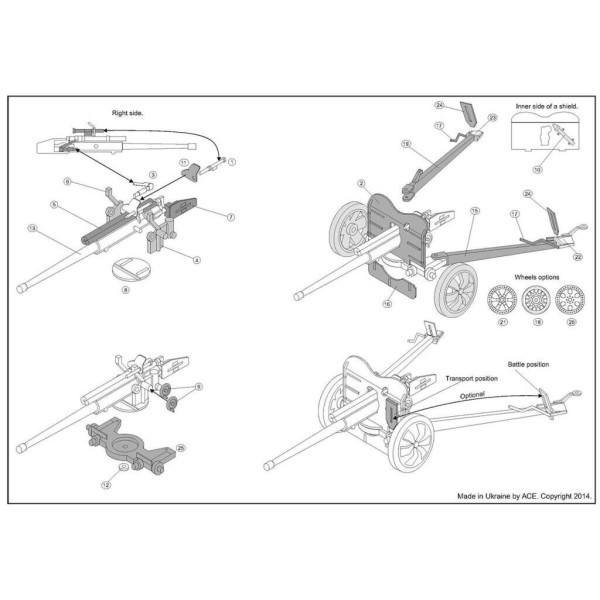 French 47mm Anti-tank gun mod.1937 (Hotchkiss) 1/72 ACE 72529