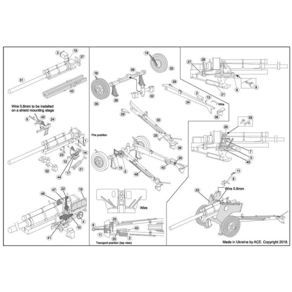 US 3 inch AT Gun M5 on carriage M6 (late) 1/72 ACE 72531
