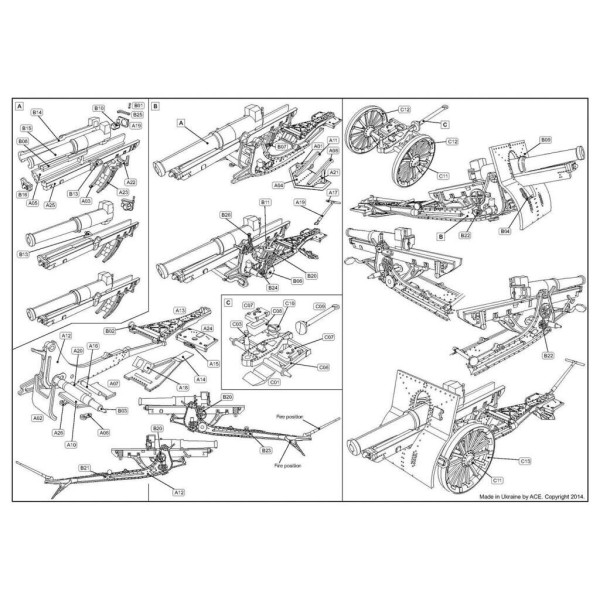 Cannon de 155 C modele 1917 (wooden wheels)  1/72 ACE 72543
