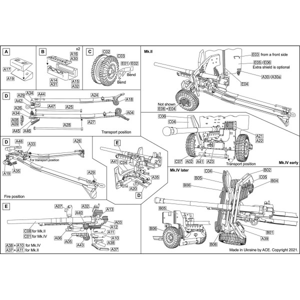 Ordnance QF 6-pounder Mk.II/Mk.IV 1/72 ACE 72563