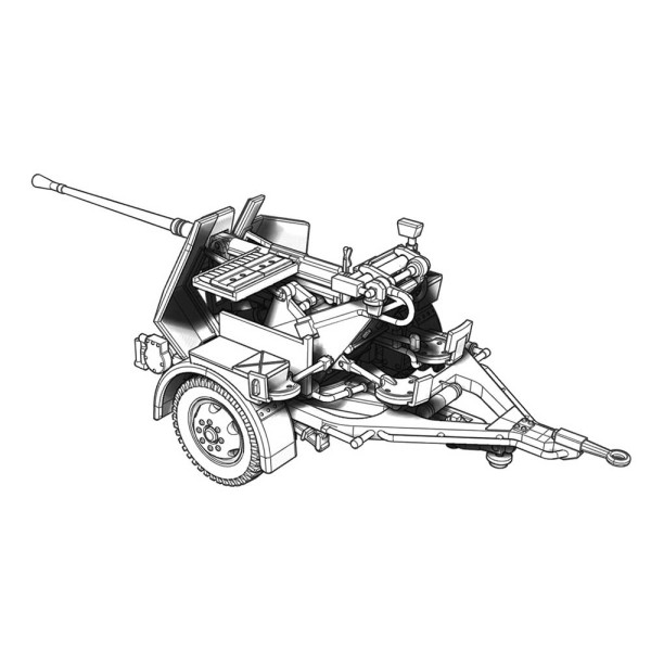 3.7cm Flak 36 anti-aircraft machine gun on an Sd.Ah.52 trailer 1/72 ACE 72570