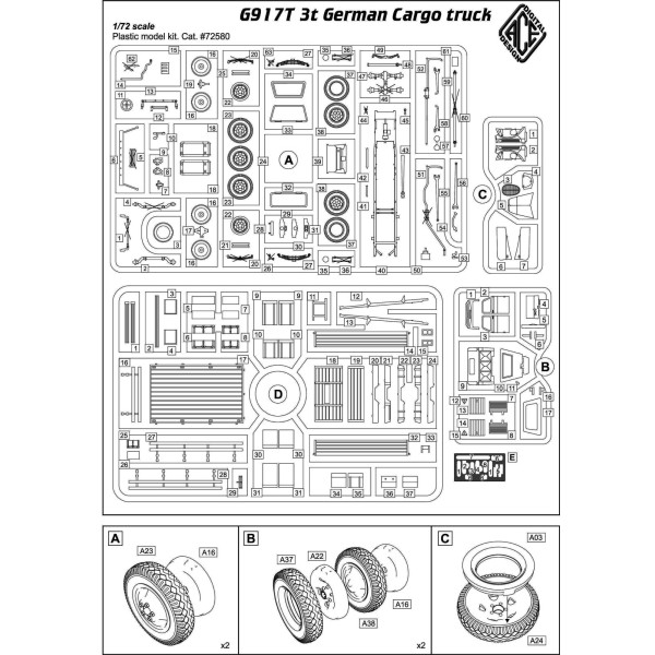 G917T 3t German Cargo truck 1/72 ACE 72580