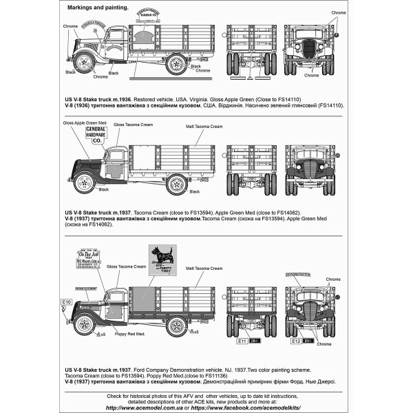 US V-8 Stake truck m.1936/37  1/72 ACE 72584