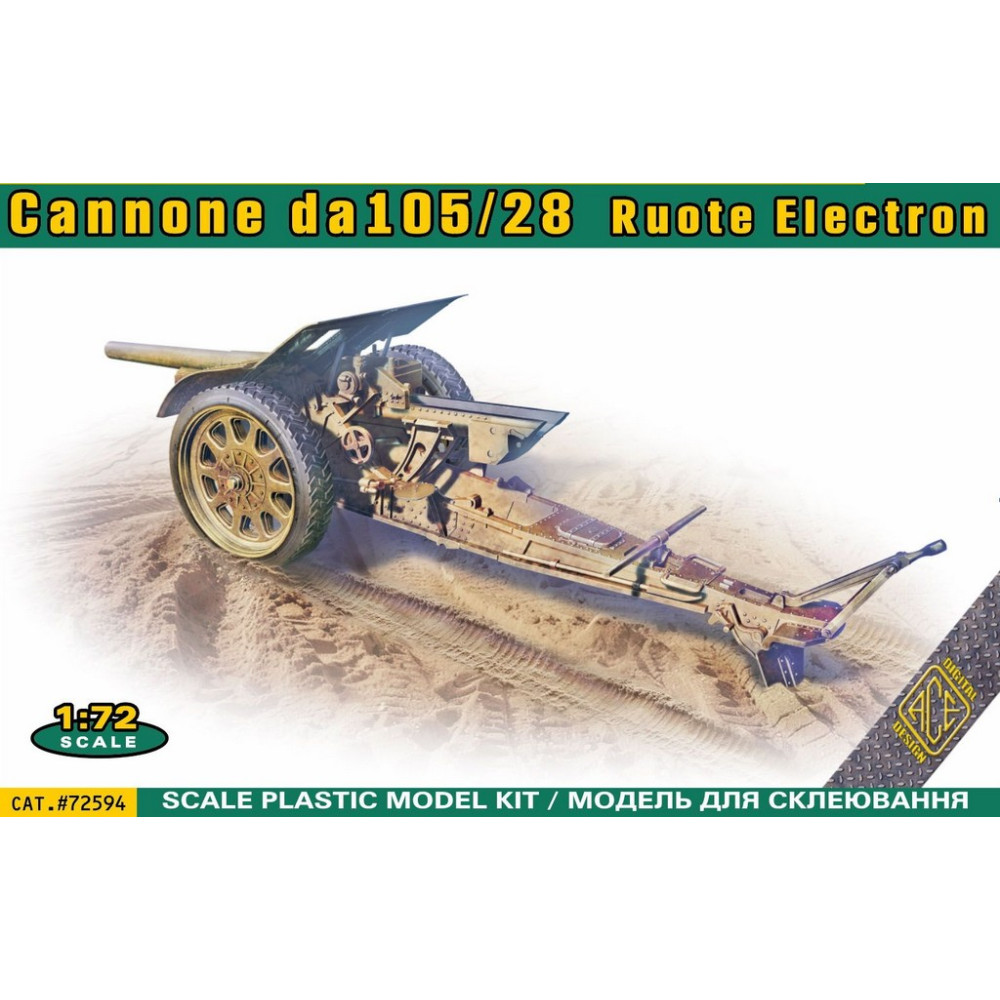 Cannone da105/28 Ruote Electron  1/72 ACE 72594