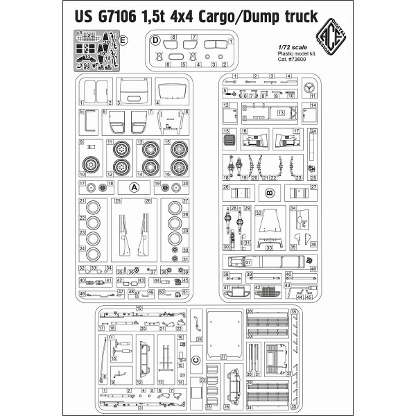 US G7106 1,5t 4x4 Cargo/Dump truck  1/72 ACE 72600