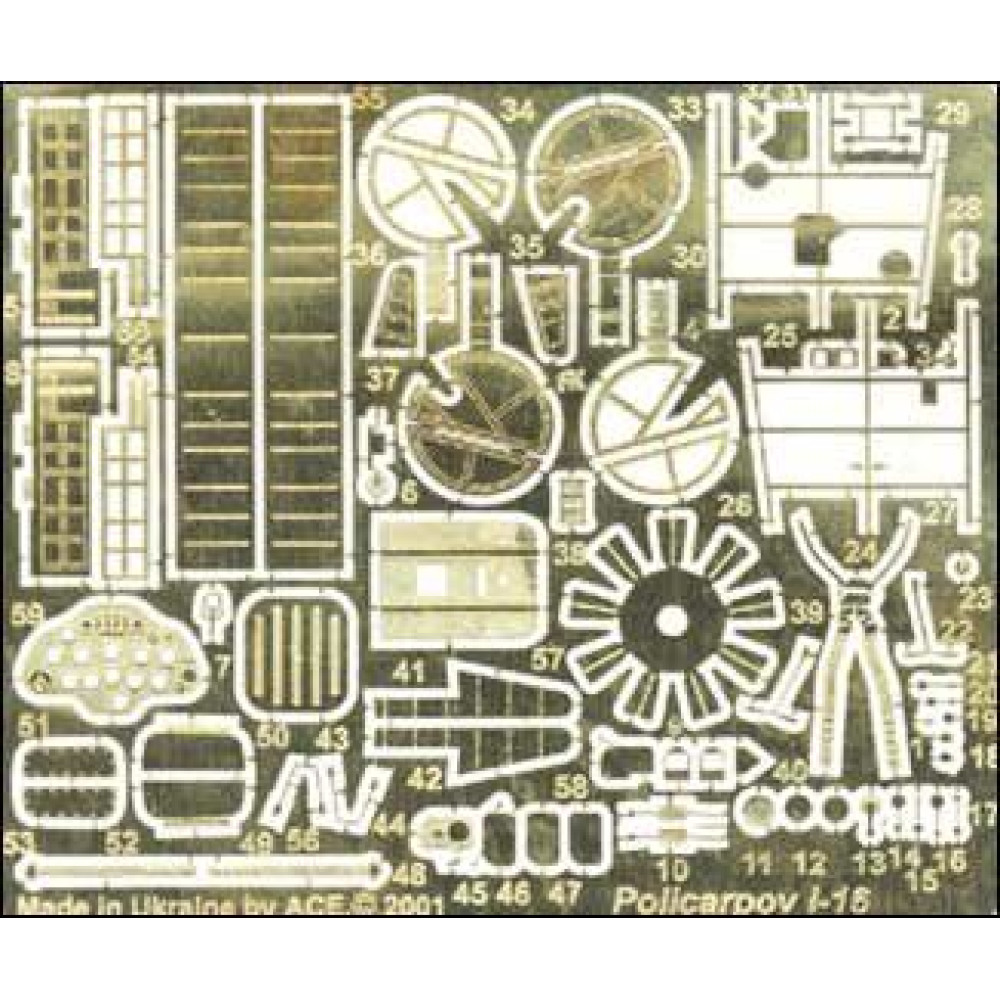 I-16 Photo-etched update set for ICM kit 1/72 ACE PE7204