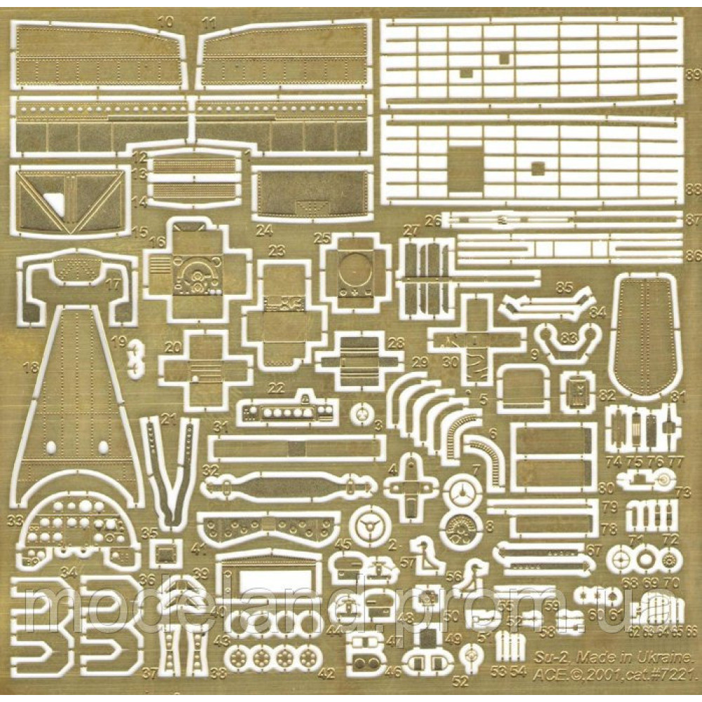 Su-2 interior. P.e. update set for ICM kit. 1/72 ACE PE7221