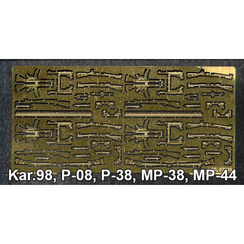German WW2 hand weapons (Kar.98, P-08, P-38, MP-38, MP-44) 1/72 ACE PE7226