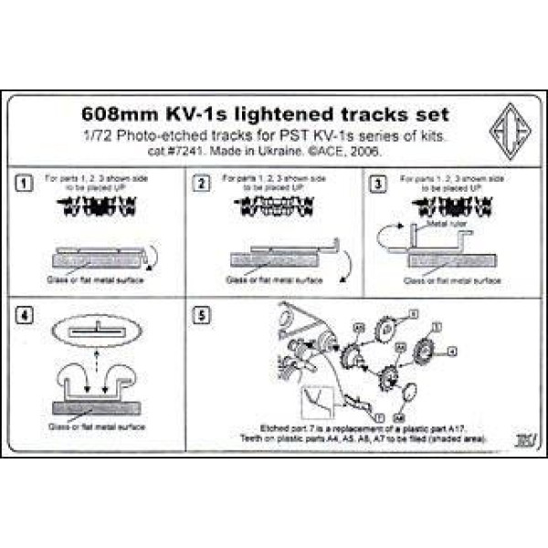 KV-1s 608mm wide tracks (for PST KV-1s series of kits) 1/72 ACE PE7241