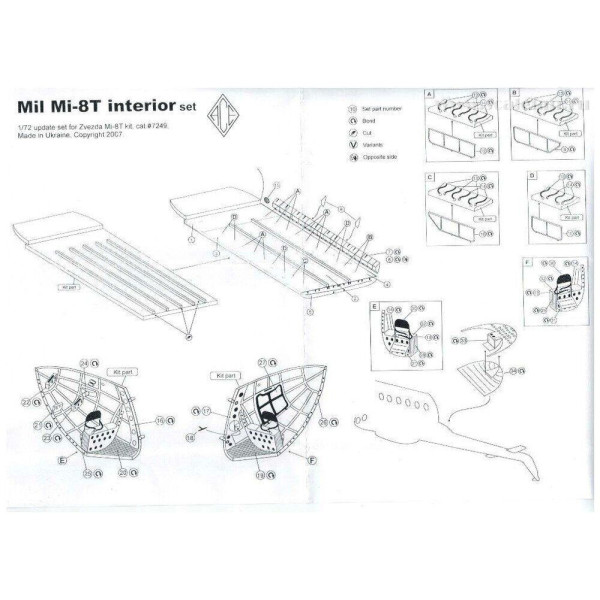 Mi-8T Interior Set (for Zvezda kit) 1/72 ACE PE7249