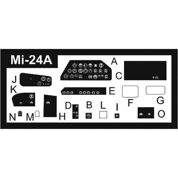 Mi-24 A (cockpit interior set for Zvezda kit) 1/72 ACE PE7259