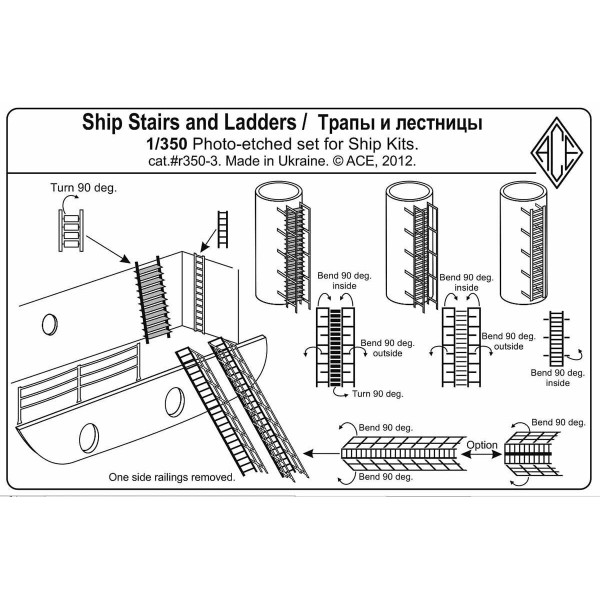Ship Stairs and Ladders  1/350 ACE r350-3