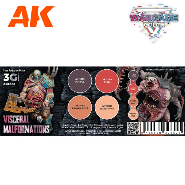 WARGAME COLOR SET. VISCERAL MALFORMATIONS. Ak-Interactive AK1065