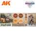 WARGAME COLOR SET. BASIC SKIN COLORS. Ak-Interactive AK1075