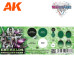 WARGAME COLOR SET. EMERALDS AND GREEN GEMS. Ak-Interactive AK1078