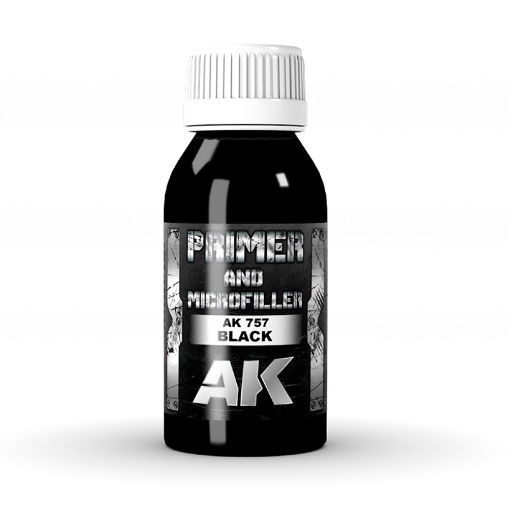 Грунт Вирівнювальний чорний / BLACK PRIMER AND MICROFILLER  100 мл AK-Interactive AK757