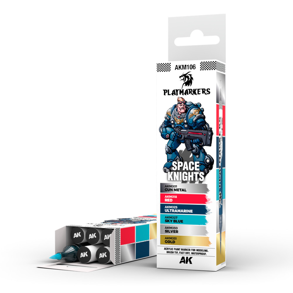 Набір маркерів - Космічний лицар (6 шт.)  – PLAYMARKER Ak-interactive AKM106