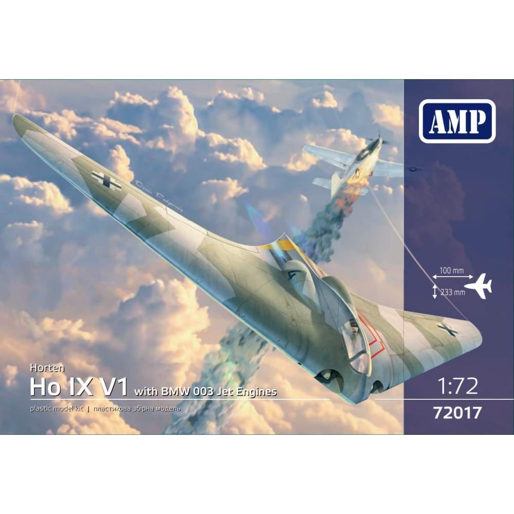 Early Horten H IX V1 project with 2 BMW 003 jet engines 1/72 AMP 72017