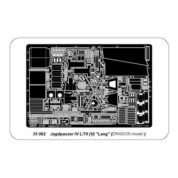 Photo etching Jagdpanzer IV L/70 (V) ''Lang'' (Dragon) 1/35 ABER 35 082