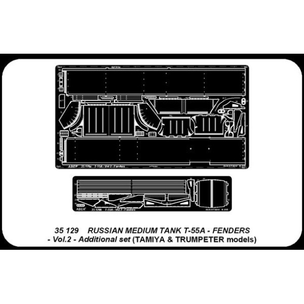 Fenders for Russian medium tank T-55A - vol. 2 - additional set 1/35 ABER 35 129