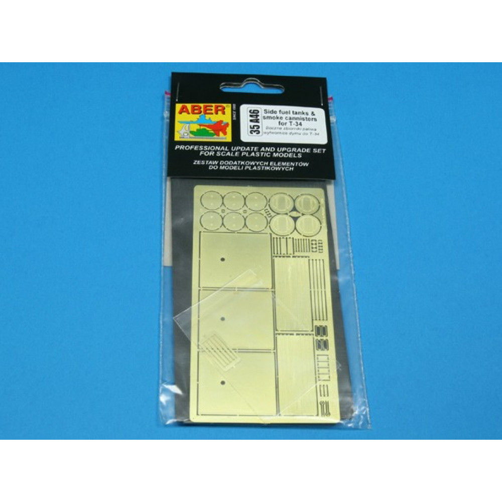 Side fuel tanks and smoke cannisters for T-34 1/35 ABER 35 A046