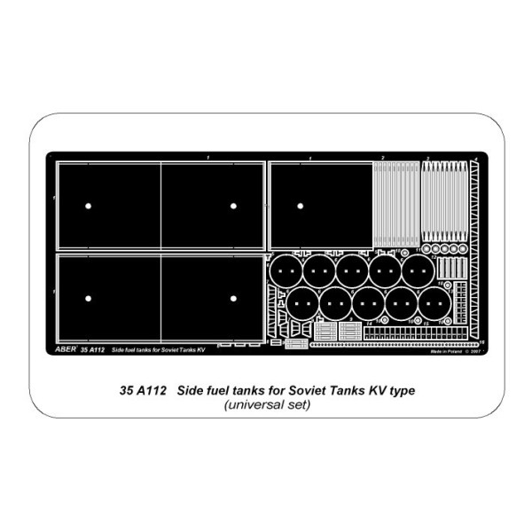 Side fuel tanks for soviet tanks KV type 1/35 ABER 35 A112