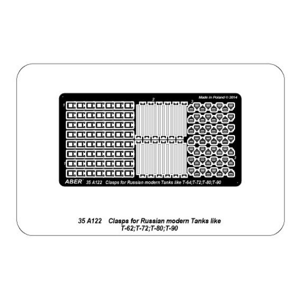 Clasps for Russian modern Tanks like T-64;T-72;T-80;T-90 1/35 ABER 35 A122