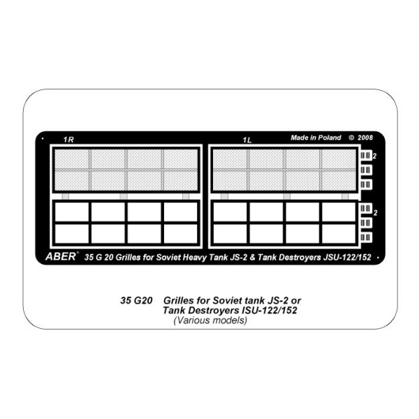 Grilles for russian tank JS-2 or JSU-122/152 1/35 ABER 35 G20