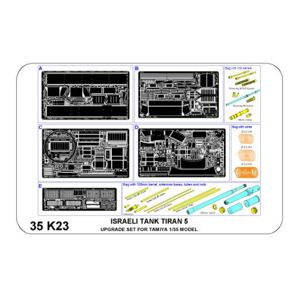 Photo-etching Israeli Tank Tiran 5  (premium set) 1/35 ABER 35 K23