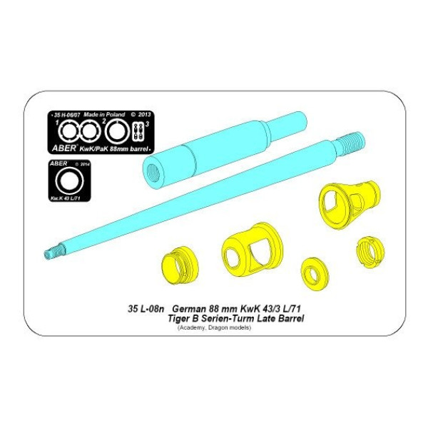 88mm KwK 43/3 L/71 , Late Barrel 1/35 ABER 35 L-008N  