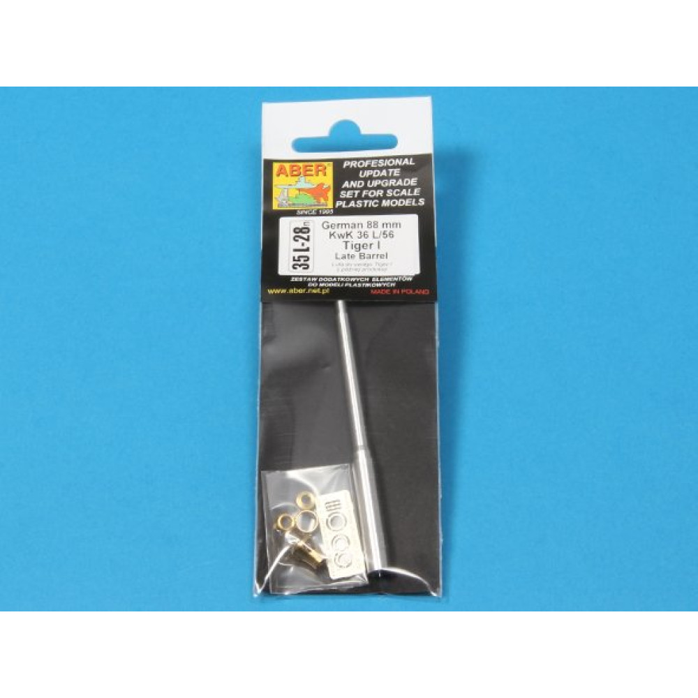 88mm KwK36/L56 barrel for German Tank Tiger I, Ausf. E - with late muzzle brake 1/35 ABER 35 L-028N