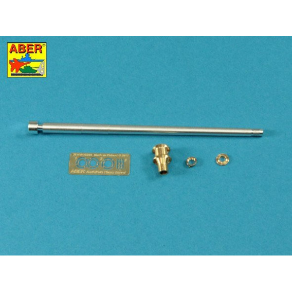 75 mm Barrel for Kwk 40 L/48 with early model muzzle brake for Pz.Kpfw. IV Ausf.G late - Ausf.H 1/35 ABER 35 L-046N