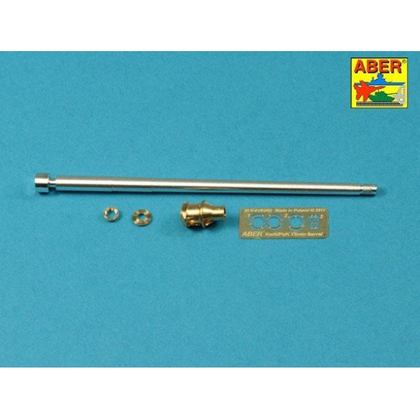 German 75mm barrel for Kwk 40 L/48 with middle model muzzle brake for Pz.Kpfw. IV, Ausf.H late - Ausf.J early 1/35 ABER 35 L-047N