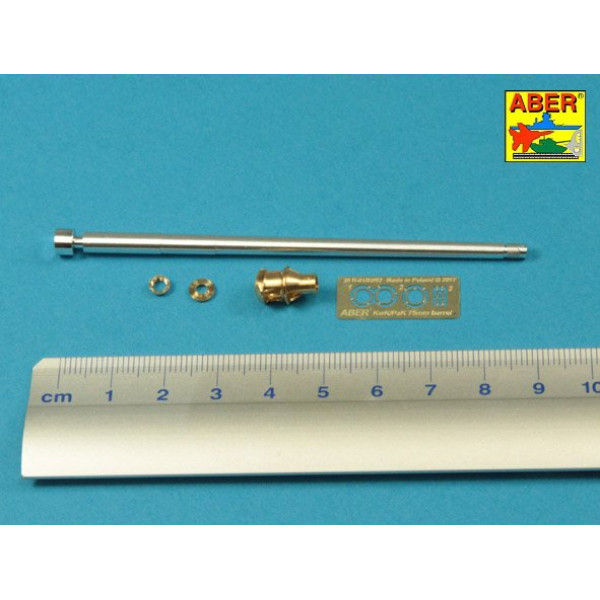 German 75mm barrel for Kwk 40 L/48 with middle model muzzle brake for Pz.Kpfw. IV, Ausf.H late - Ausf.J early 1/35 ABER 35 L-047N