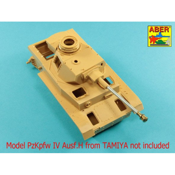 German 75mm barrel for Kwk 40 L/48 with middle model muzzle brake for Pz.Kpfw. IV, Ausf.H late - Ausf.J early 1/35 ABER 35 L-047N