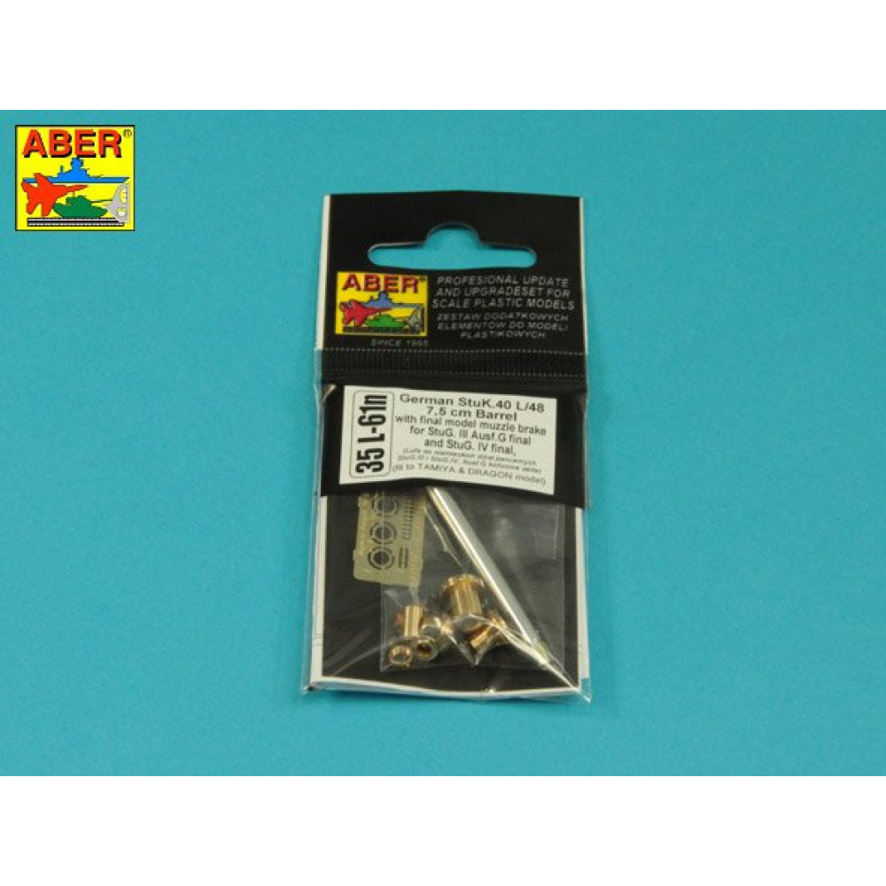 StuK.40 L/48 7,5cm barrel with final muzzle brake for Stug.III, Ausf G final and Stug.IV late model 1/35 ABER 35 L-061N