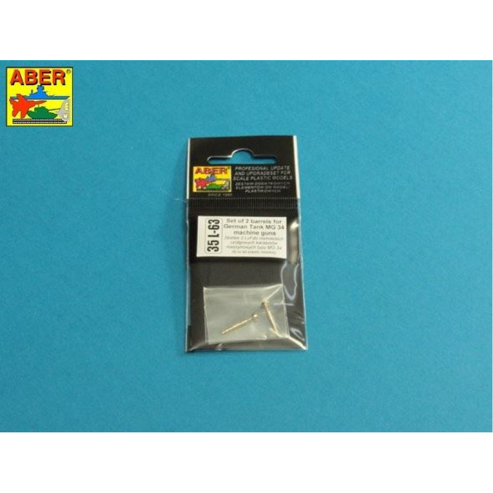 Set of 2 barrels for German Tank MG 34 machine guns 1/35 ABER 35 L-063